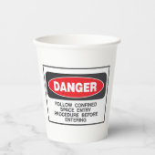 Danger Confined Space Entry Safety Warning Pappbecher (Vorderseite)