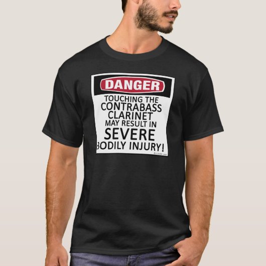 Danger Contrabass Klarinette T-Shirt (Vorderseite)