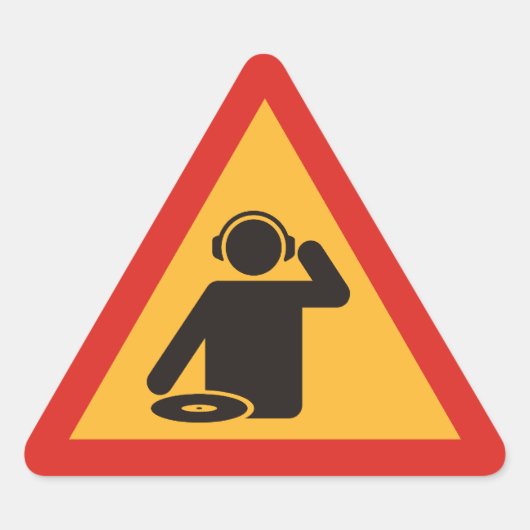 Danger-DJs am Arbeitsplatz Dreieckiger Aufkleber (Vorderseite)
