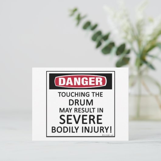 Danger Drum Postkarte (Stehend Vorderseite)
