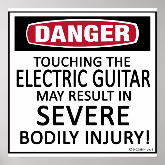 Danger Electric Guitar Poster (Vorne)