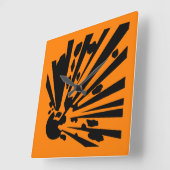 Danger – explosive – Gefahr Warnzeichen Warning Quadratische Wanduhr (Winkel)