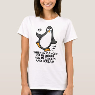 Danger Funny Pinguin Graphic T-Shirt