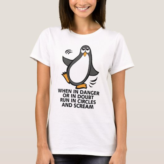Danger Funny Pinguin Graphic T-Shirt (Vorderseite)