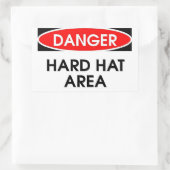 Danger Hard Hat Area Aufkleber (Rectangle) (Tasche)