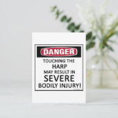 Danger Harp Postkarte (Stehend Vorderseite)