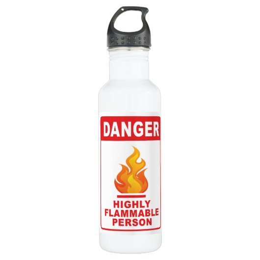 Danger Highly Flammable Person Edelstahlflasche (Vorderseite)