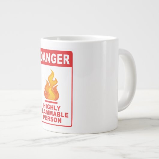 Danger Highly Flammable Person Jumbo-Tasse (Vorderseite Rechts)
