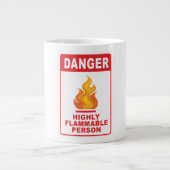 Danger Highly Flammable Person Jumbo-Tasse (Vorderseite)