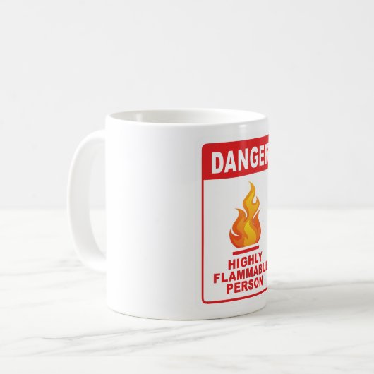 Danger Highly Flammable Person Kaffeetasse (Vorderseite Links)