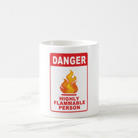 Danger Highly Flammable Person Kaffeetasse (Mittel)