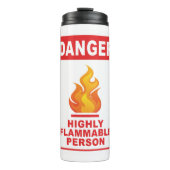 Danger Highly Flammable Person Thermosbecher (Vorderseite)