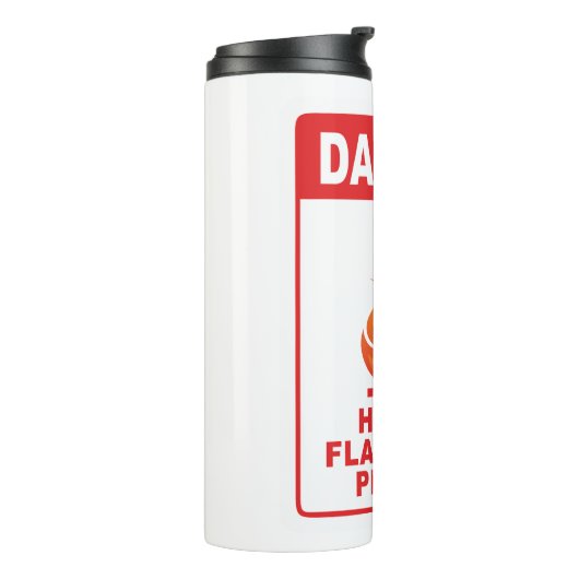 Danger Highly Flammable Person Thermosbecher (Nach links gedreht)