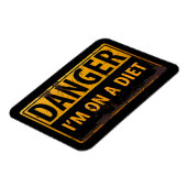 DANGER, ich bin auf einem Diet-Metal-Warnzeichen Magnet (Linke Seite)