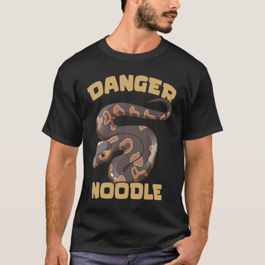 Danger Noodle Ball Python Snake Reptile Serpent T-Shirt (Vorderseite)