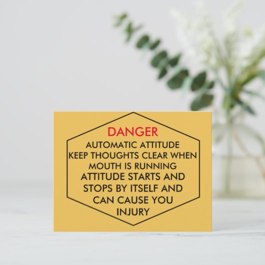 DANGER POSTCARD POSTKARTE (Stehend Vorderseite)