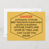 DANGER POSTCARD POSTKARTE (Vorne/Hinten)