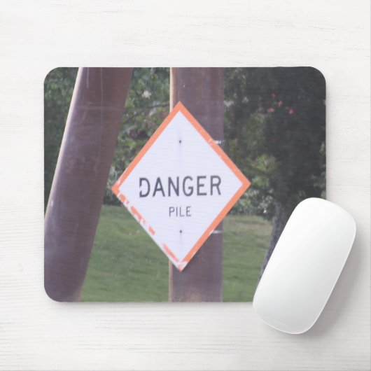 Danger Sign Mouse Pad Mousepad (Mit Mouse)