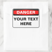 Danger Sign, template, landscape, version Rechteckiger Aufkleber (Tasche)