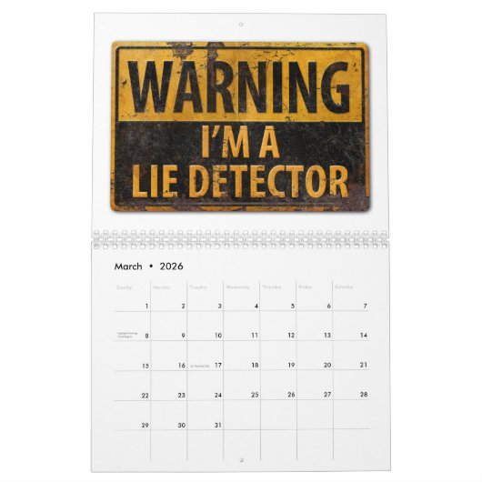 DANGER SIGNS Funny Warning Cauning Metal Rust Sign Kalender (Mär 2026)