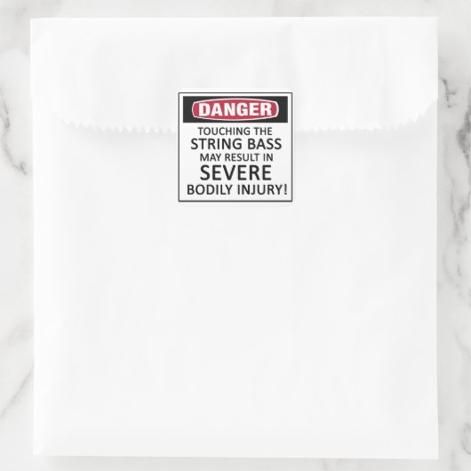 Danger String Bass Quadratischer Aufkleber (Tasche)
