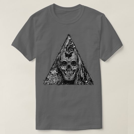 Danger Triangle Skulls Horror Gothic Demons Occult T-Shirt (Design vorne)