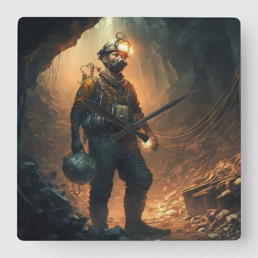 Dangerous Mines Quadratische Wanduhr (Vorderseite)