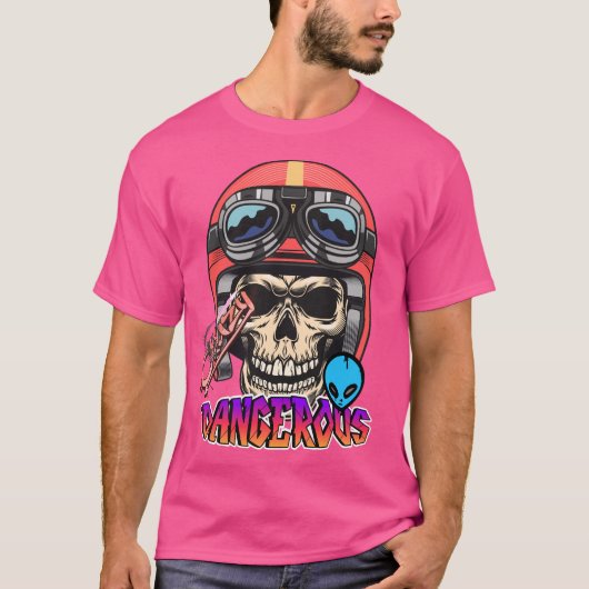 Dangerous Skull Rider Graphic T - Shirt (Vorderseite)