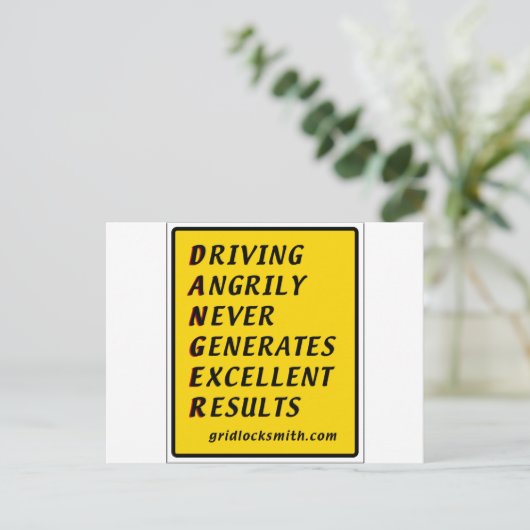 DANGERsign Postkarte (Stehend Vorderseite)