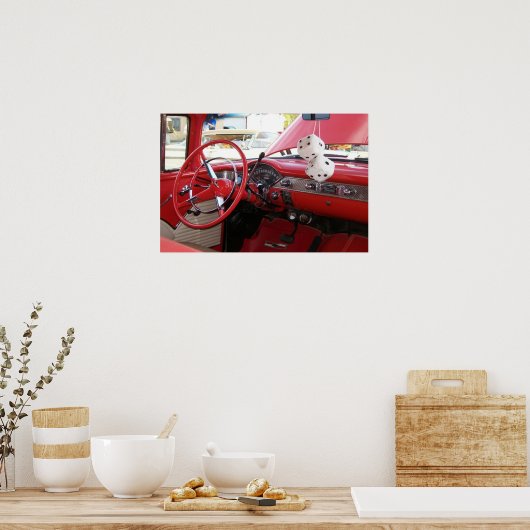 Dangling Dice Classic Auto Foto Poster (Küche)