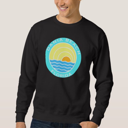 Dania Beach Florida Retro Sunset Sweatshirt (Vorderseite)