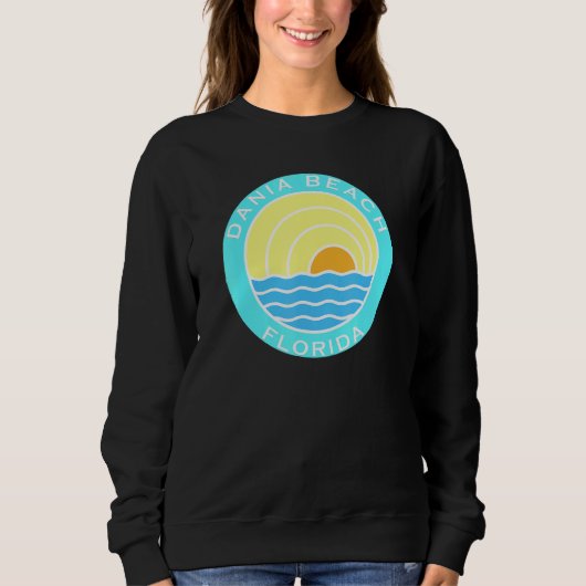 Dania Beach Florida Retro Sunset Sweatshirt (Vorderseite)