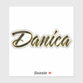 Danica black gold Lettering Aufkleber Sticker (Blatt)