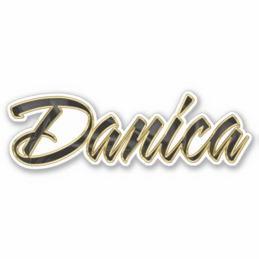 Danica black gold Lettering Aufkleber Sticker (Vorderseite)