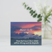 Daniel 11:32 Bibelverse Postkarte (Stehend Vorderseite)