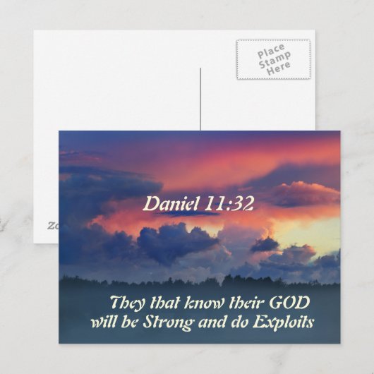 Daniel 11:32 Bibelverse Postkarte (Vorne/Hinten)