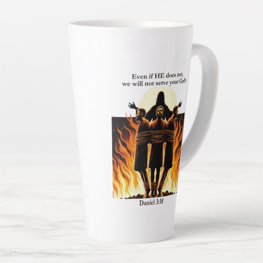 Daniel 3:18 Latte Tasse - Hochwertige Glaubenskoll (Rechte Ecke)