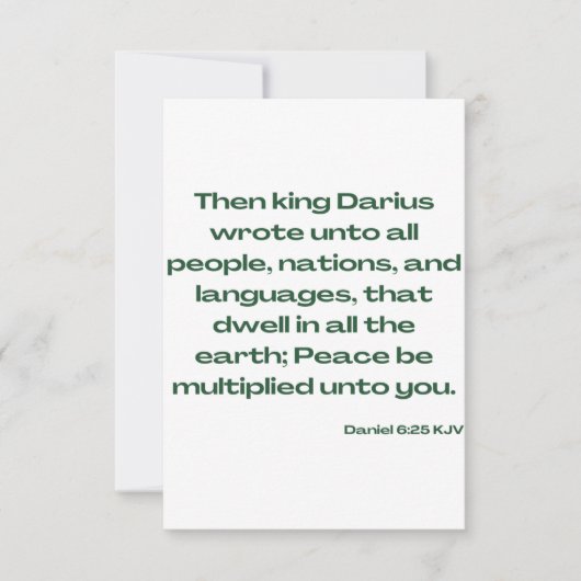 Daniel 6:25 KJV Bible Verse Flat Greeting Card Karte (Vorderseite)