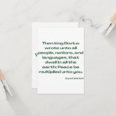 Daniel 6:25 KJV Bible Verse Flat Greeting Card Karte (Vorderseite/Rückseite Beispiel)