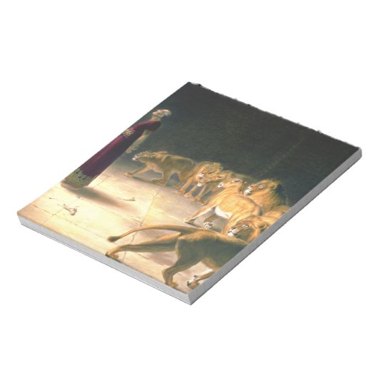 Daniel Answer to King in Lions Den Briton Riviere Notizblock (Rotiert)