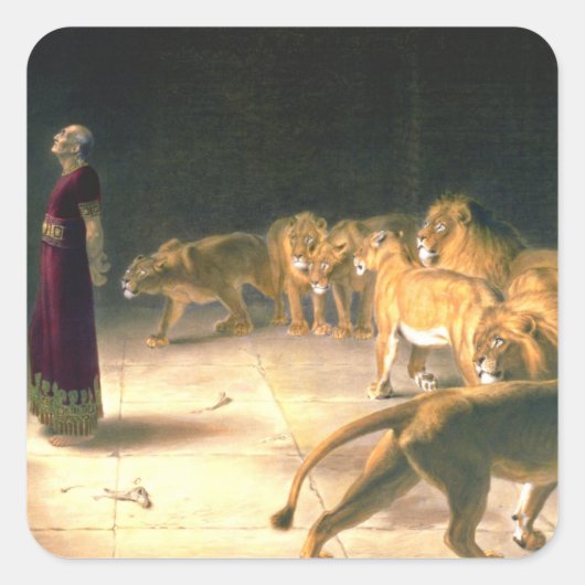 Daniel Answer To King In Lions Den Briton Riviere Quadratischer Aufkleber (Vorderseite)
