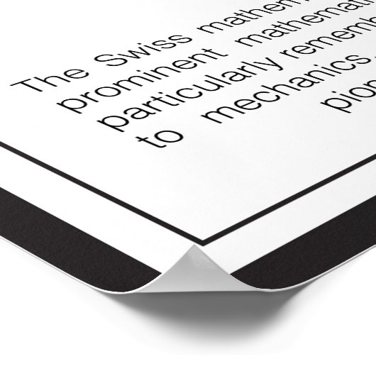 Daniel Bernoulli Poster (Ecke)