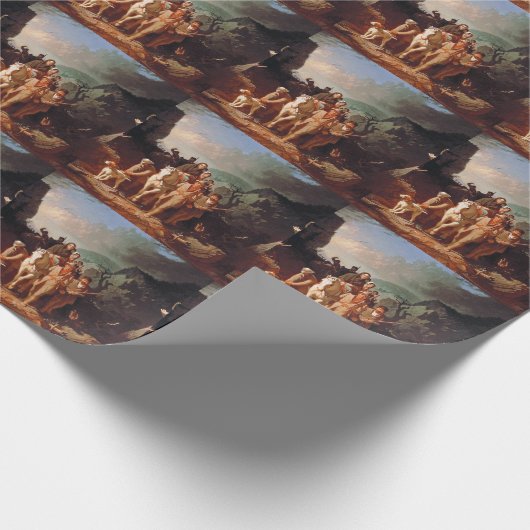 Daniel Boone begleitet Siedler Geschenkpapier (Ecke)