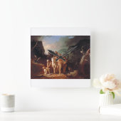 Daniel Boone begleitet Siedler Quadratische Wanduhr (Zuhause)