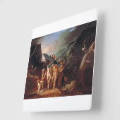 Daniel Boone begleitet Siedler Quadratische Wanduhr (Winkel)