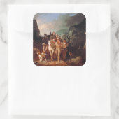 Daniel Boone begleitet Siedler Quadratischer Aufkleber (Tasche)