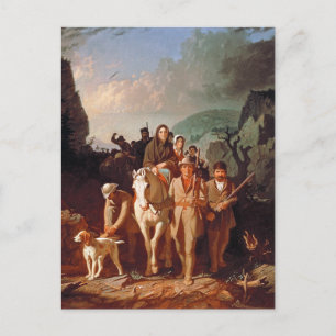 Daniel Boone eskortiert Siedler  Postkarte