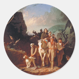 Daniel Boone eskortiert Siedler Runder Aufkleber