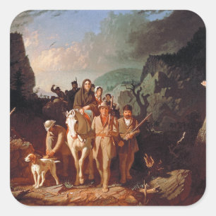 Daniel Boone geleitet Siedler Quadratischer Aufkleber