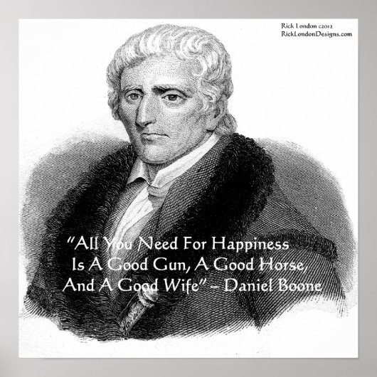 Daniel Boone & Spaß Quote Poster (Vorne)